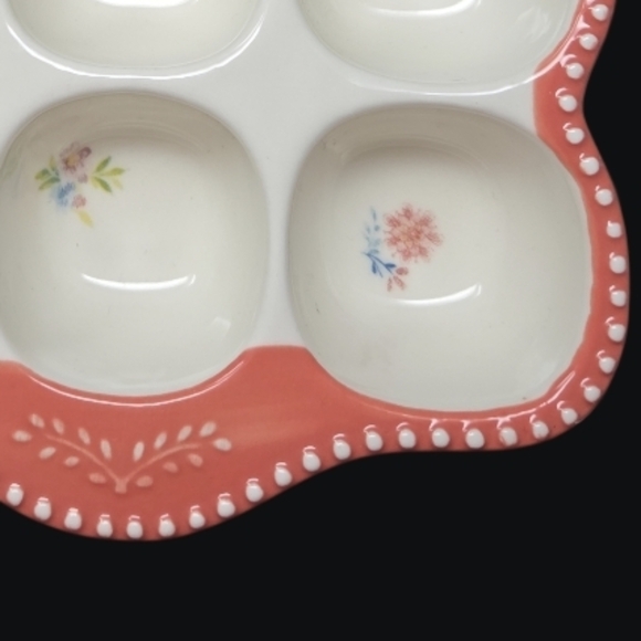 The Pioneer Woman "Egg Holder" "Blooming Bouquet" Floral Stoneware - Picture 3 of 6
